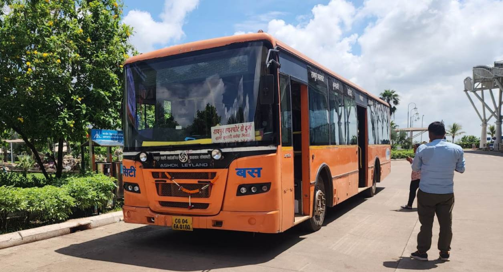 रायपुर एयरपोर्ट से दुर्ग तक शुरू हुई एयर कंडीशनर सिटी बस