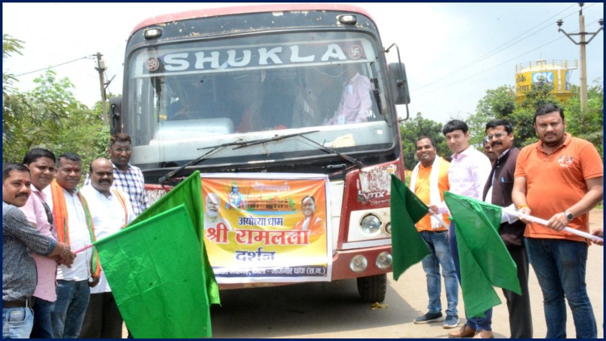 श्री रामलला दर्शन के लिए जांजगीर जिले के 187 राम भक्तों की टोली हुई रवाना